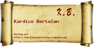 Kardics Bertalan névjegykártya