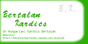 bertalan kardics business card